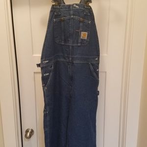 Carharrt denim blue bib overall 38x32